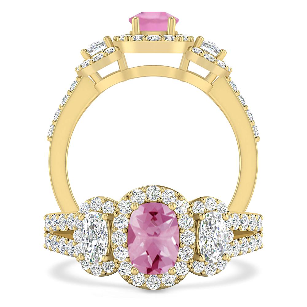 Yellow Gold - Pink Tourmaline