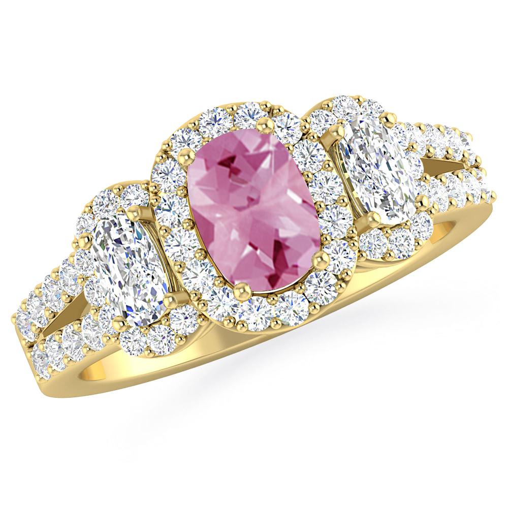 Yellow Gold - Pink Tourmaline