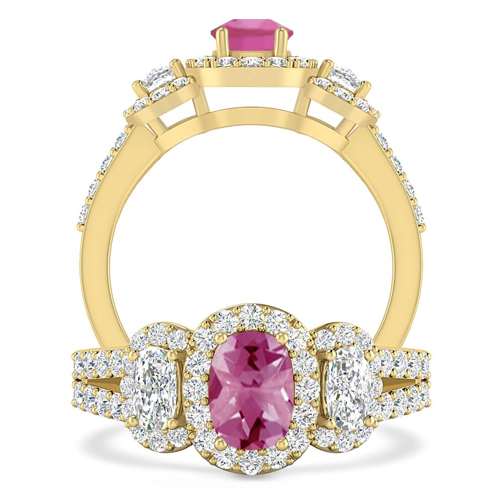 Yellow Gold - Pink Tourmaline