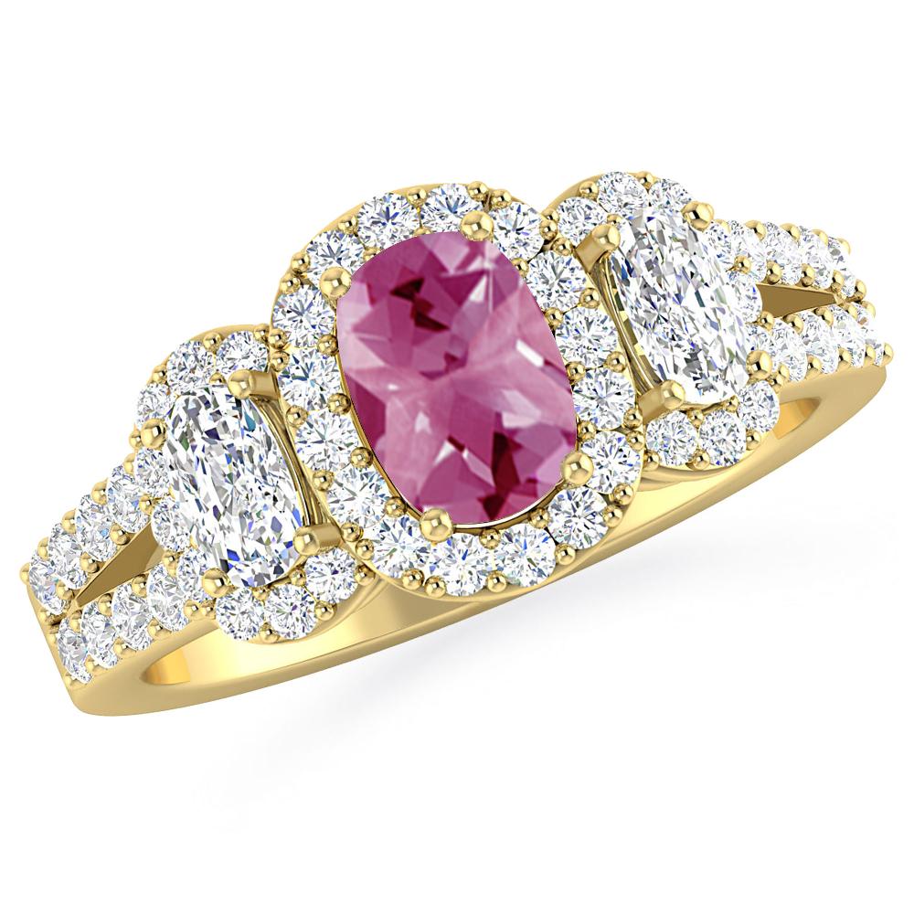 Yellow Gold - Pink Tourmaline