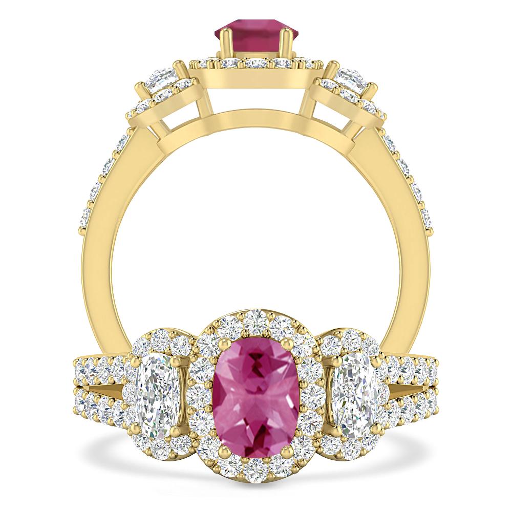 Yellow Gold - Pink Tourmaline