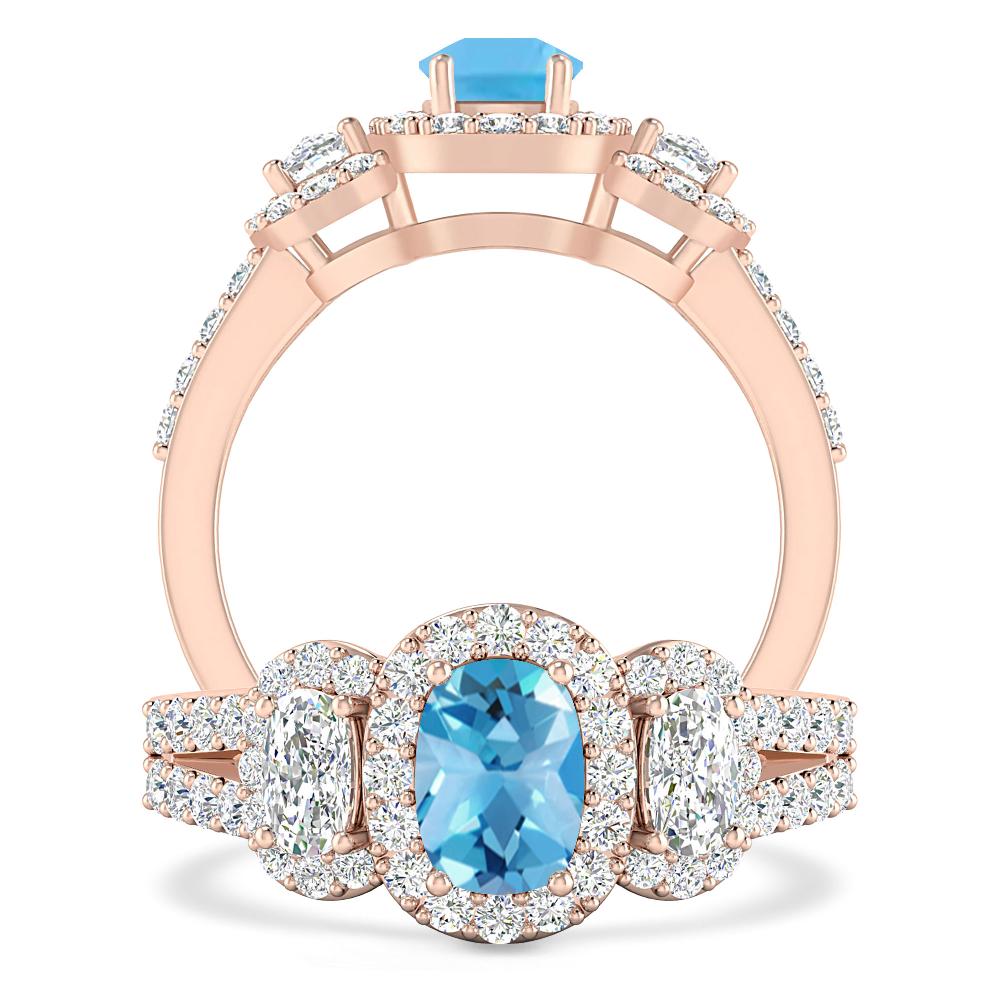 Rose Gold - Blue Topaz