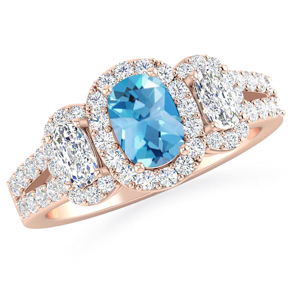 Rose Gold - Blue Topaz