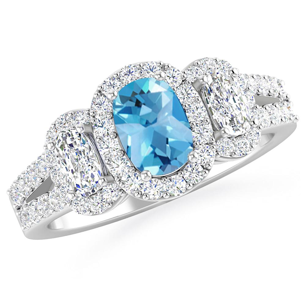 White Gold - Blue Topaz