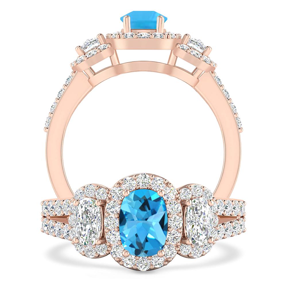 Rose Gold - Blue Topaz