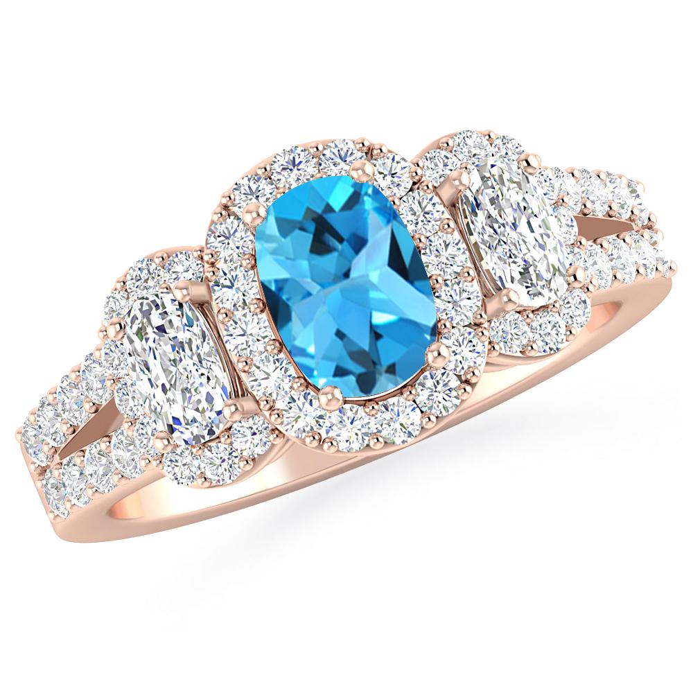 Rose Gold - Blue Topaz