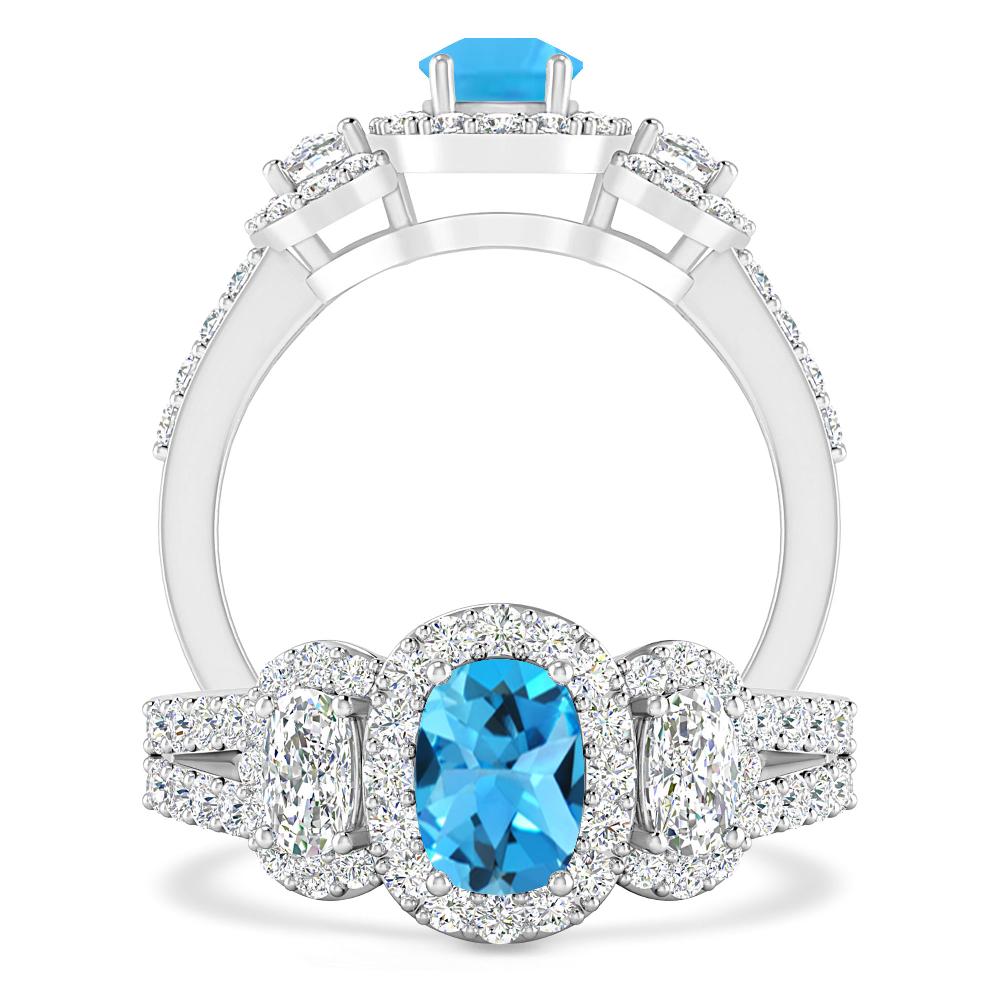 White Gold - Blue Topaz