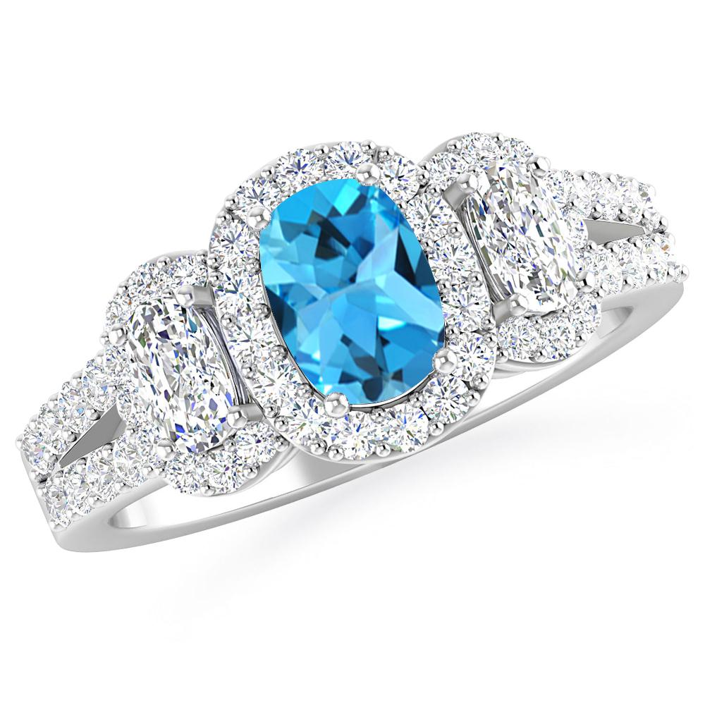 White Gold - Blue Topaz