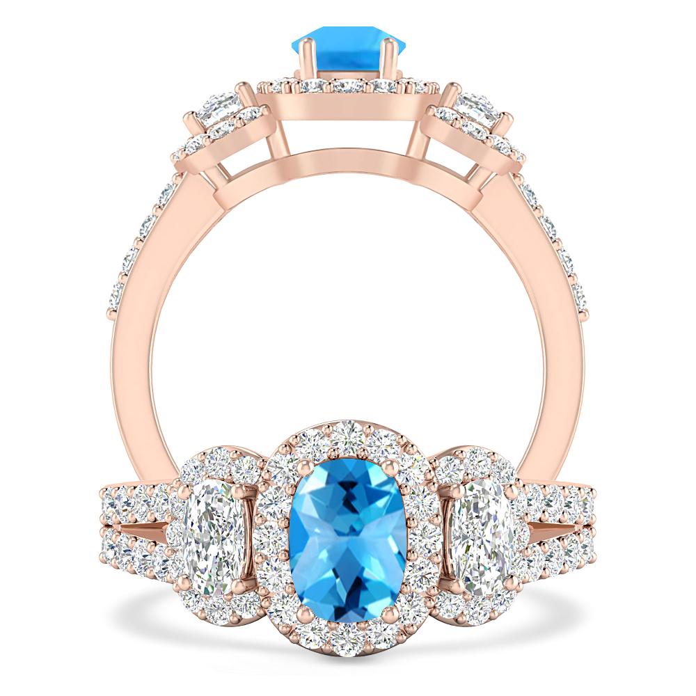 Rose Gold - Blue Topaz