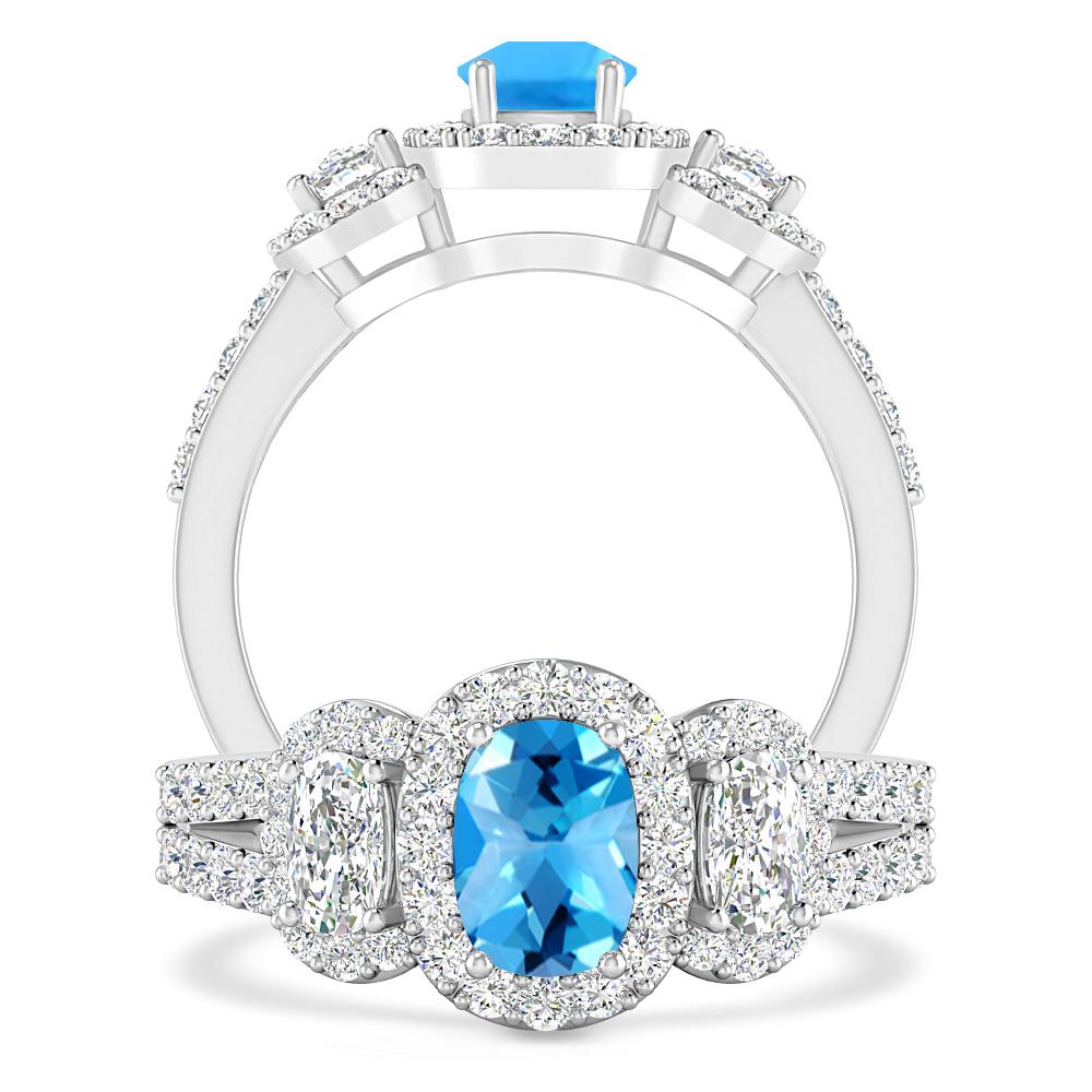 White Gold - Blue Topaz