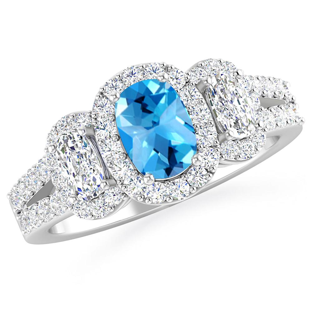 White Gold - Blue Topaz