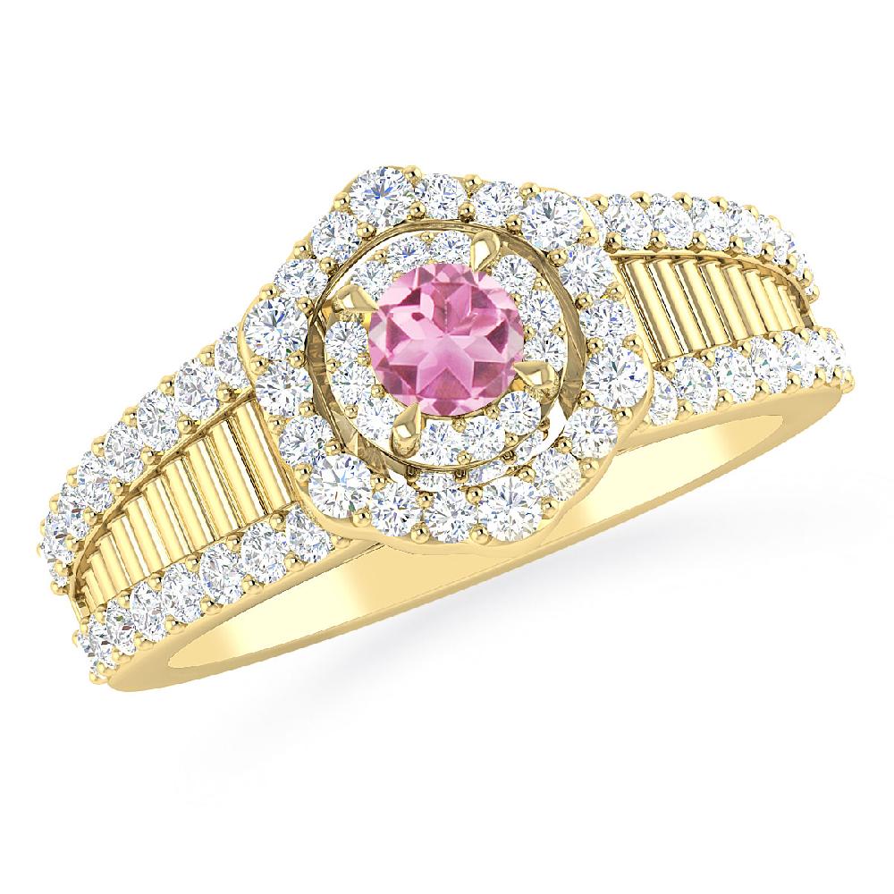 Yellow Gold - Pink Tourmaline