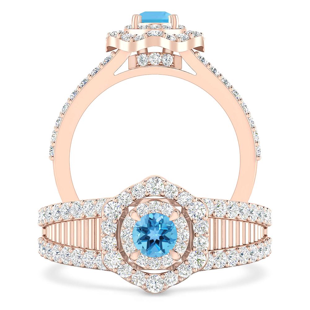 Rose Gold - Blue Topaz