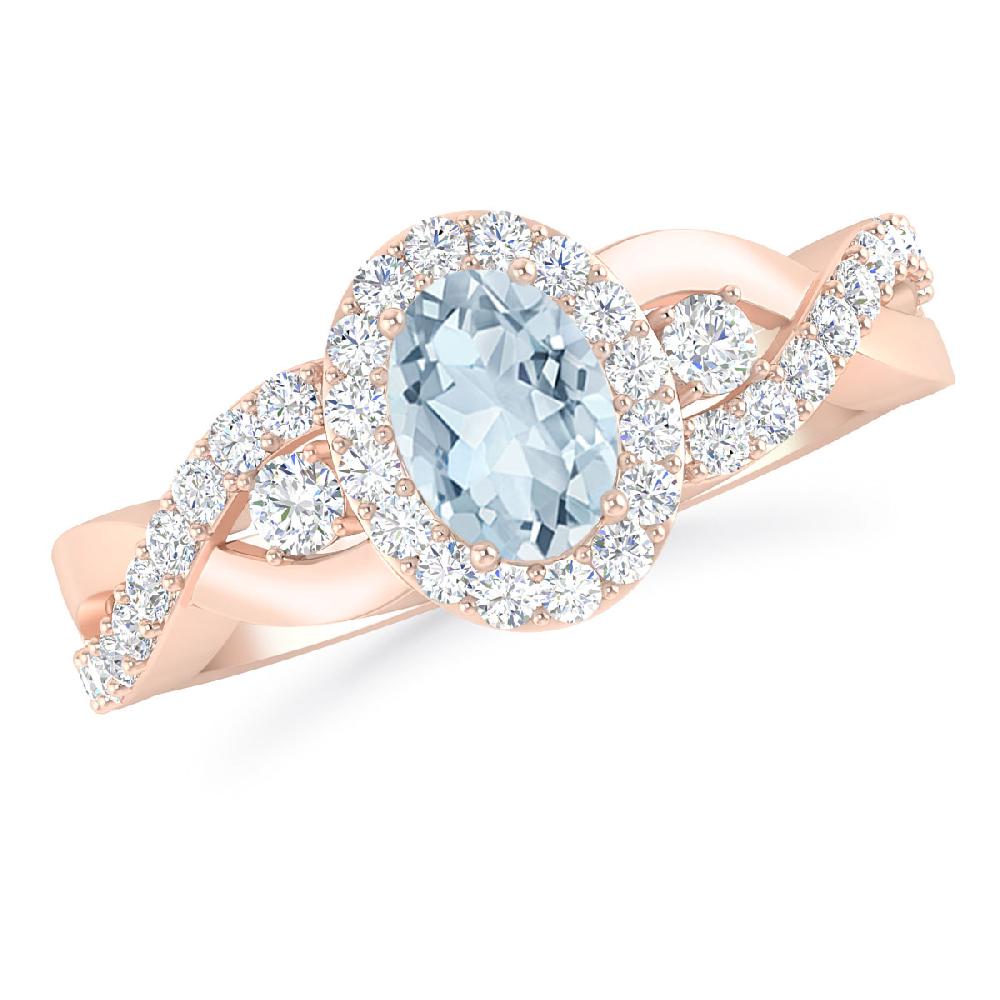 Rose Gold - Aquamarine