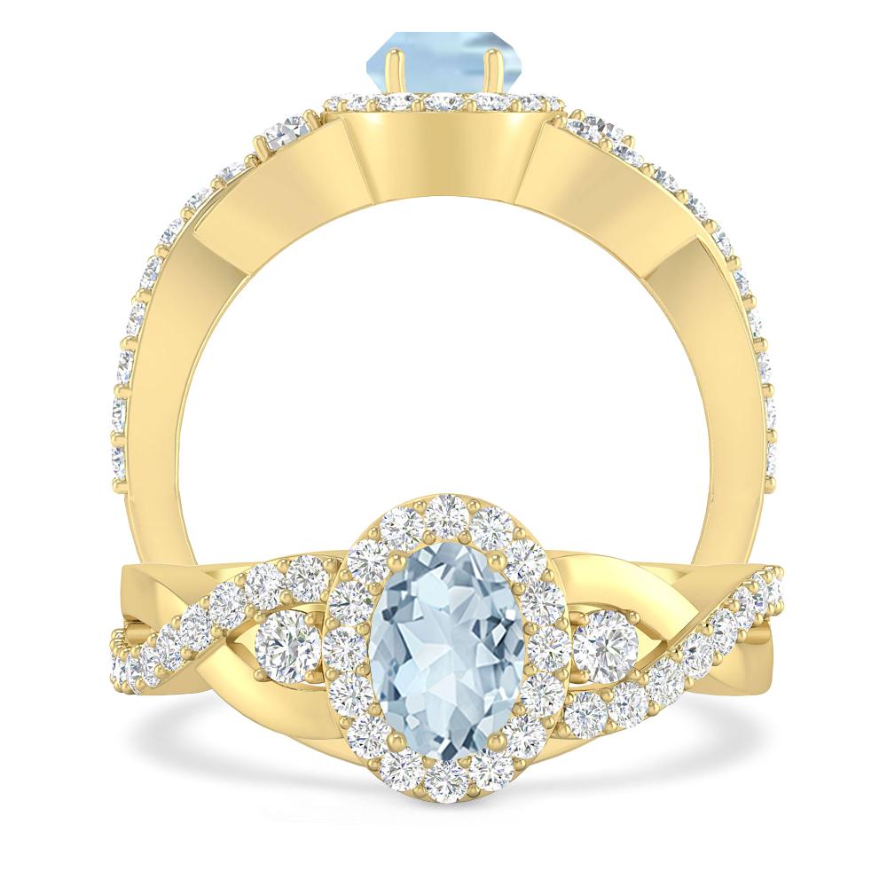 Yellow Gold - Aquamarine