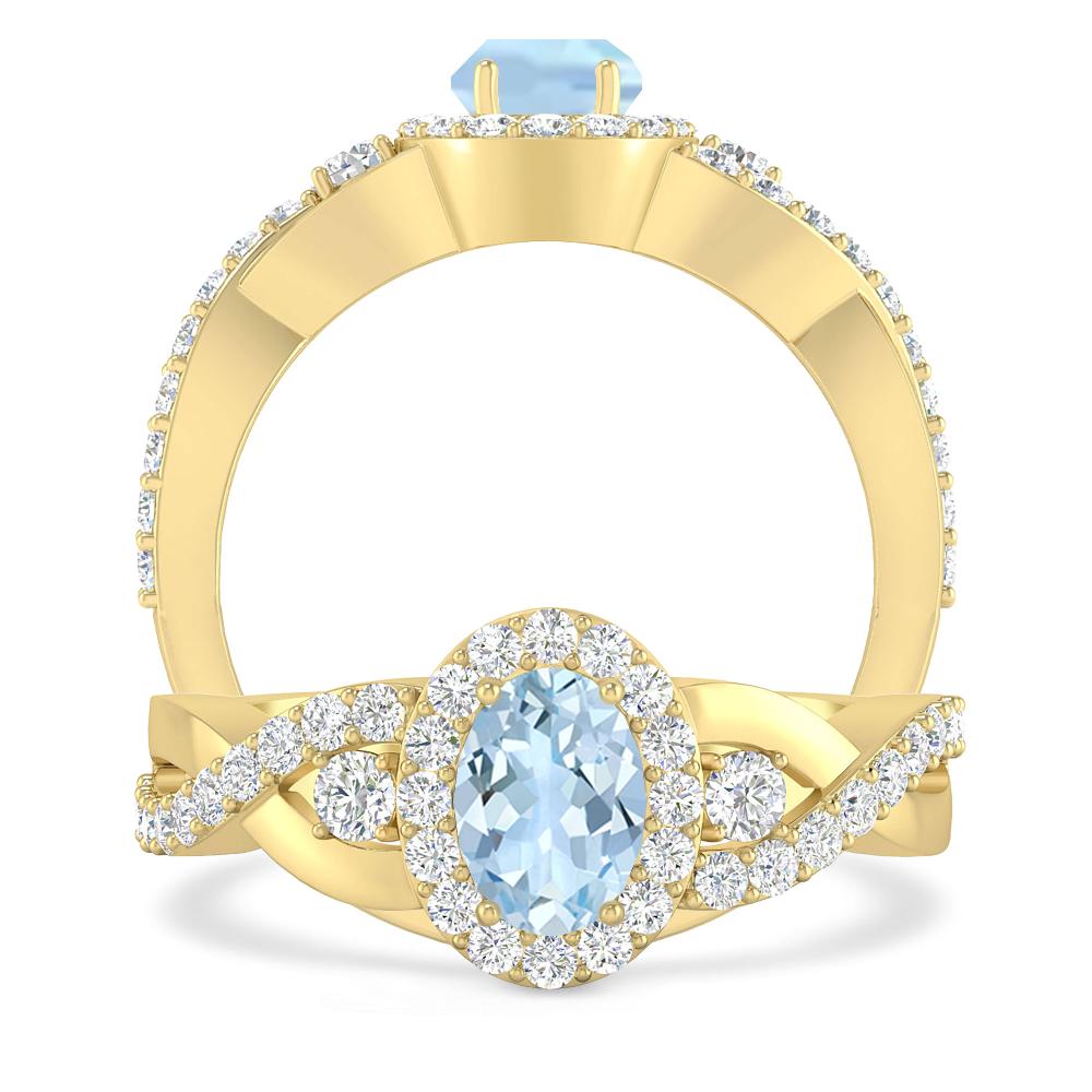 Yellow Gold - Aquamarine