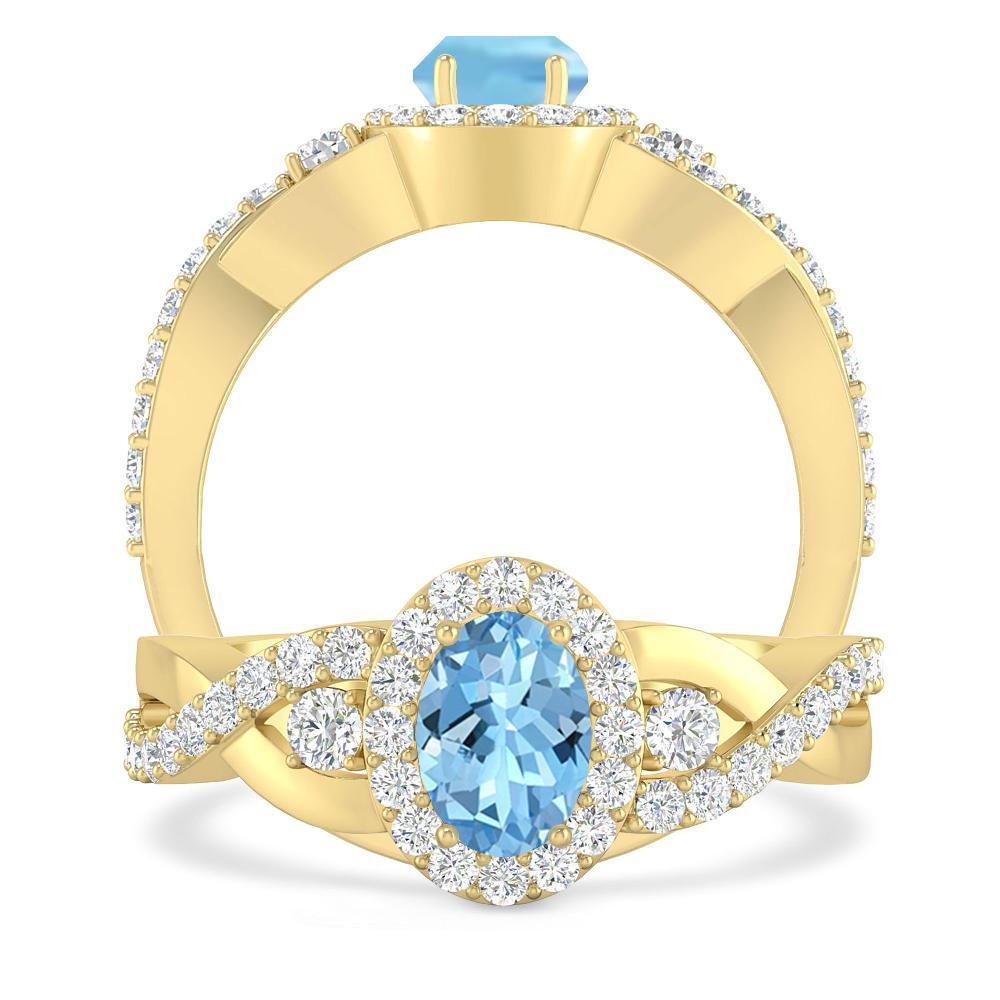 Yellow Gold - Aquamarine