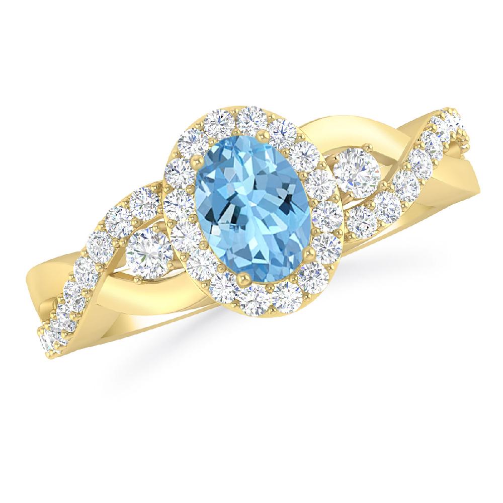 Yellow Gold - Aquamarine