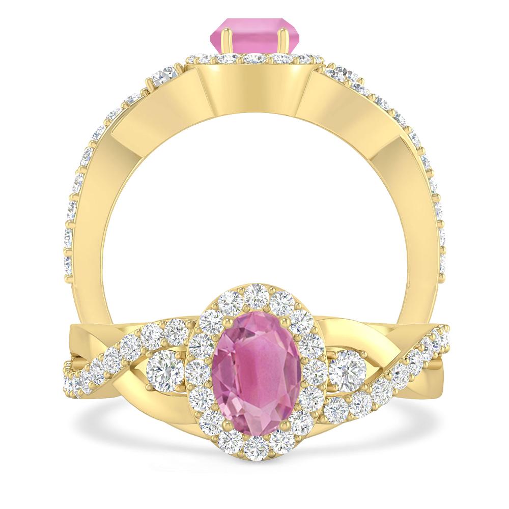 Yellow Gold - Pink Tourmaline