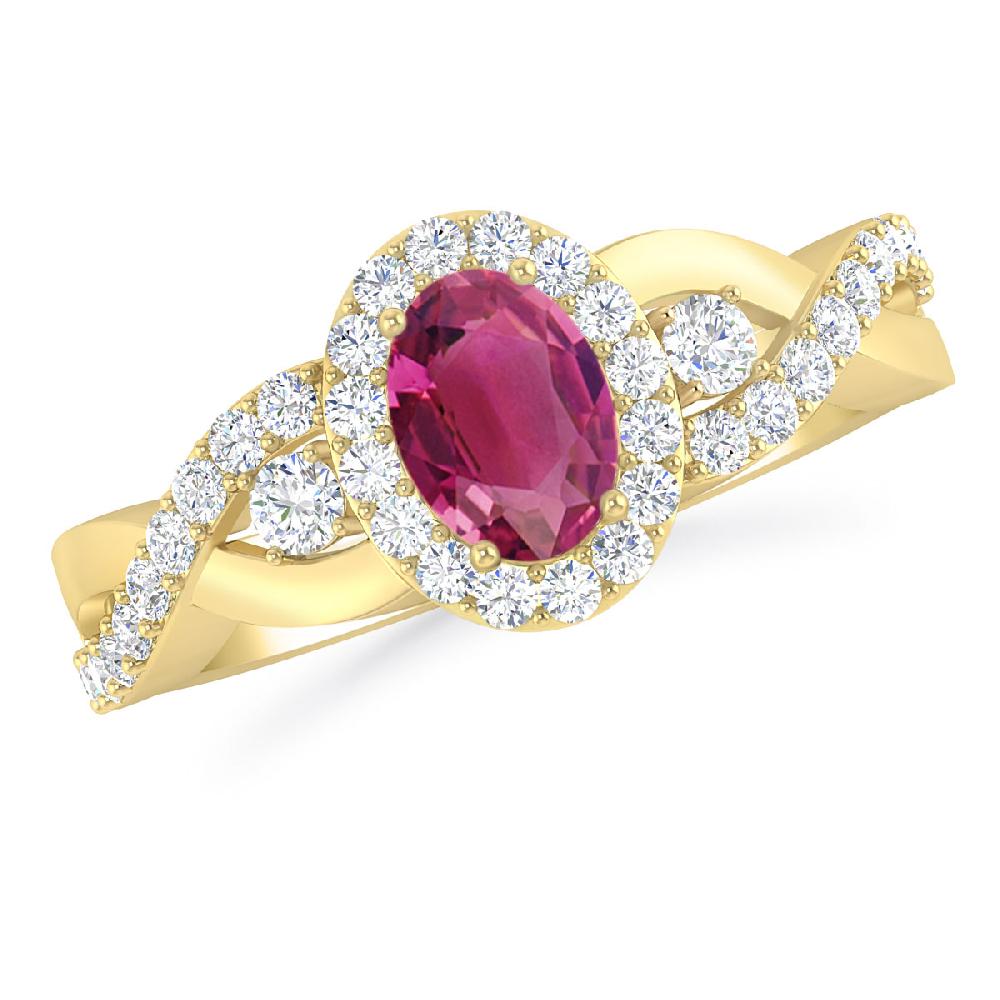 Yellow Gold - Pink Tourmaline