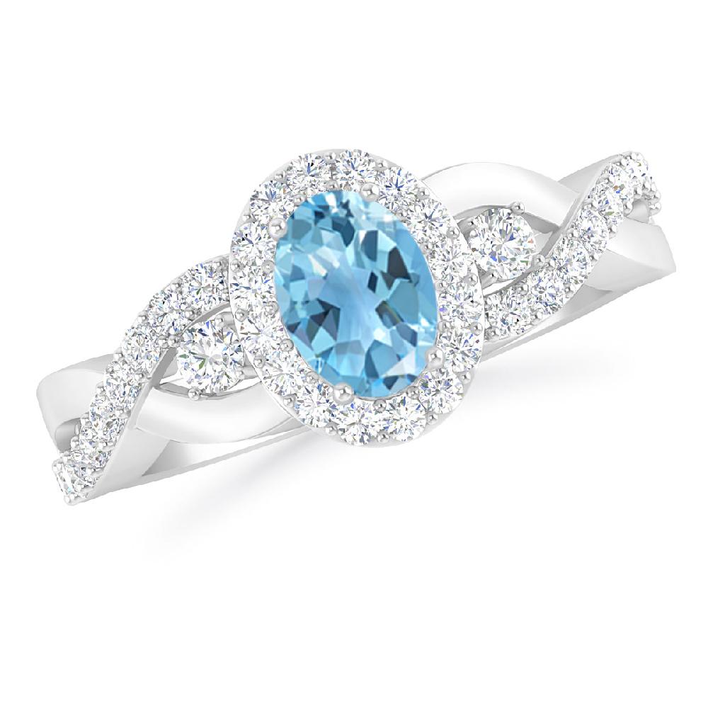 White Gold - Blue Topaz