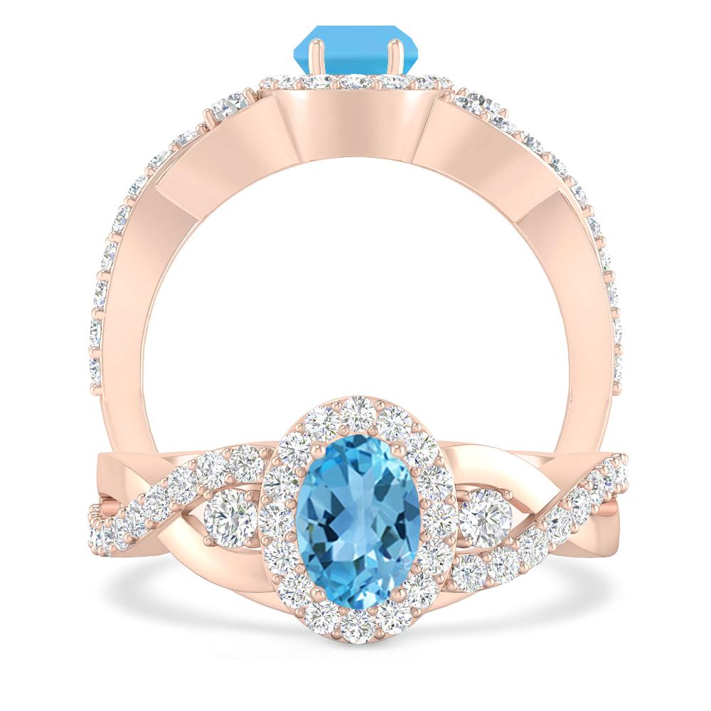 Rose Gold - Blue Topaz