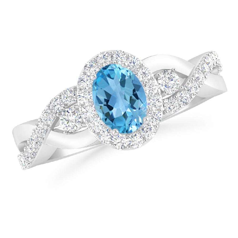 White Gold - Blue Topaz