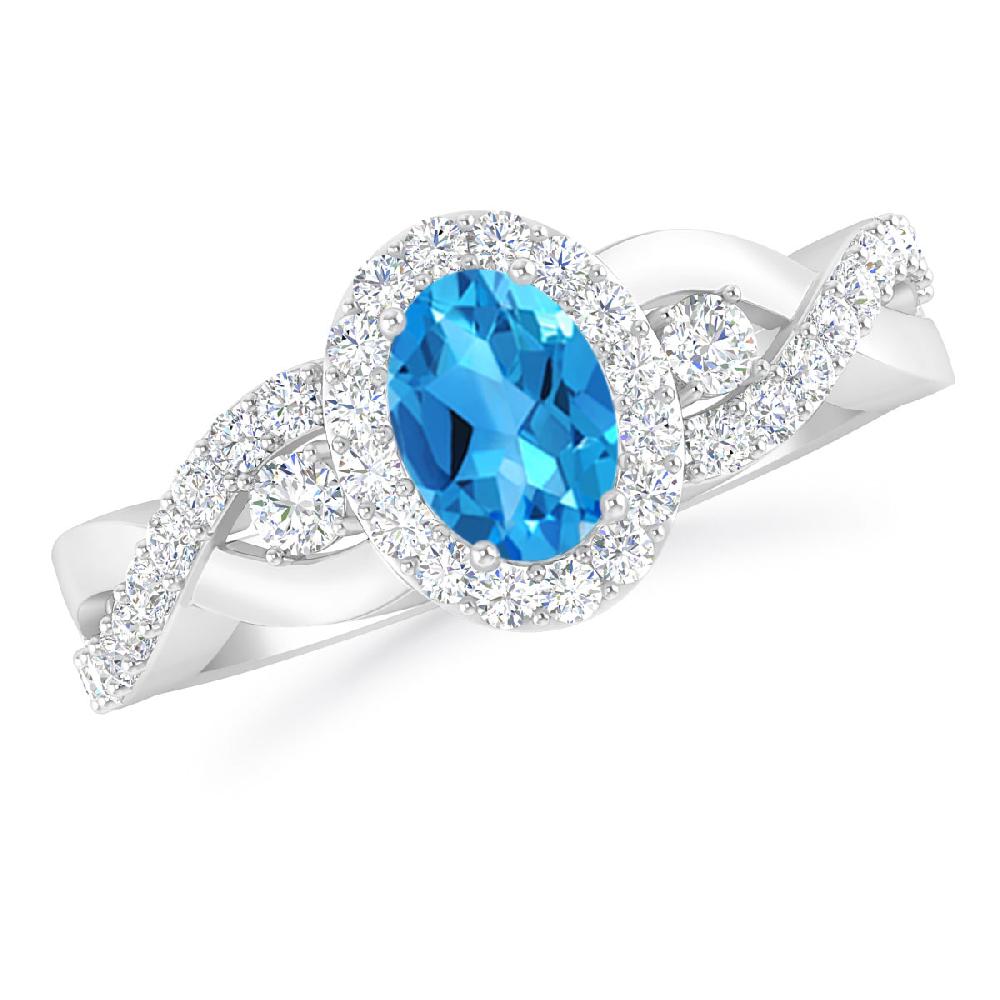 White Gold - Blue Topaz