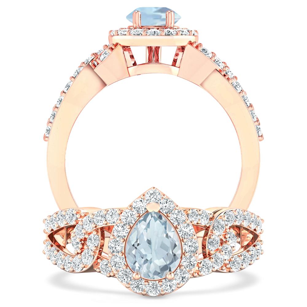 Rose Gold - Aquamarine