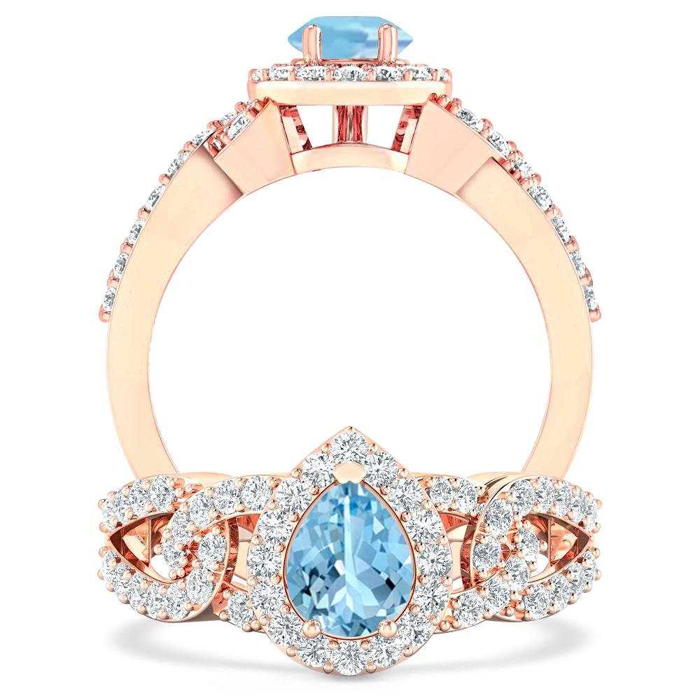 Rose Gold - Aquamarine