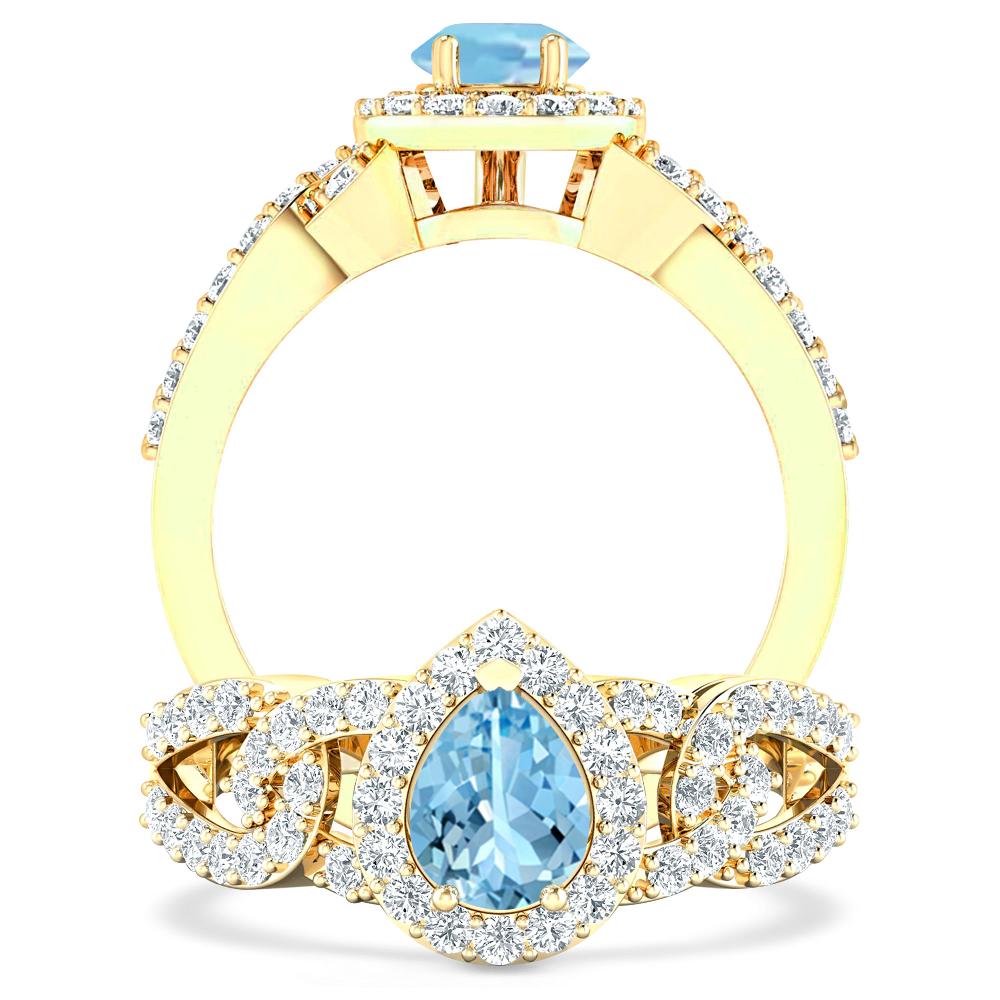 Yellow Gold - Aquamarine