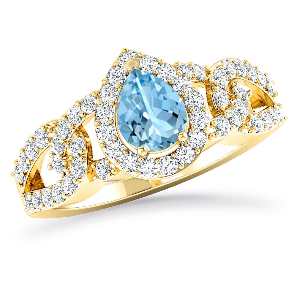 Yellow Gold - Aquamarine