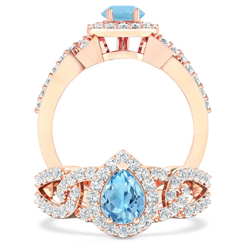 Rose Gold - Blue Topaz