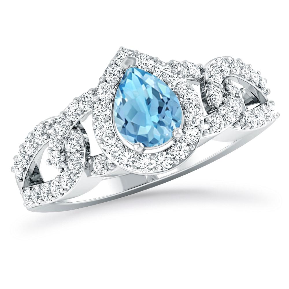 White Gold - Blue Topaz