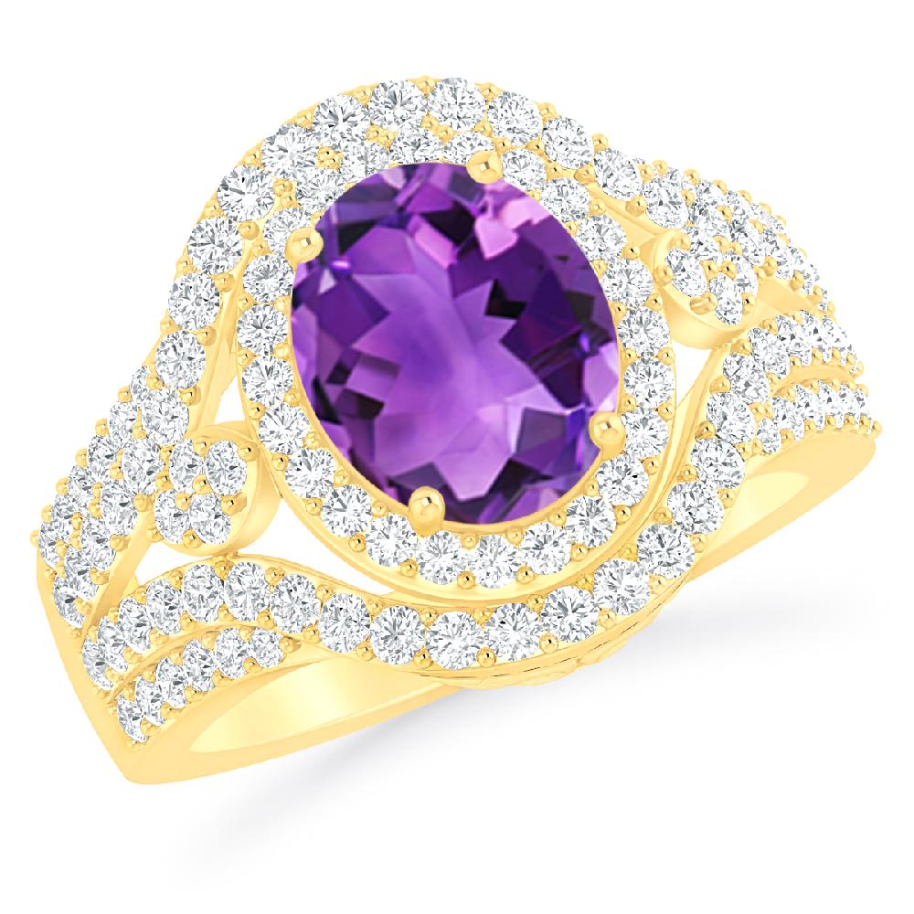 Yellow Gold - Amethyst