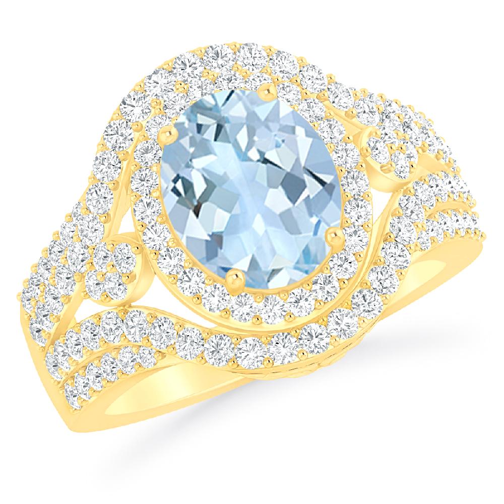 Yellow Gold - Aquamarine