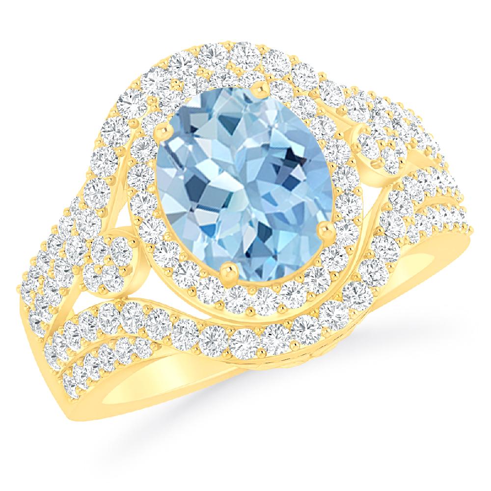 Yellow Gold - Aquamarine