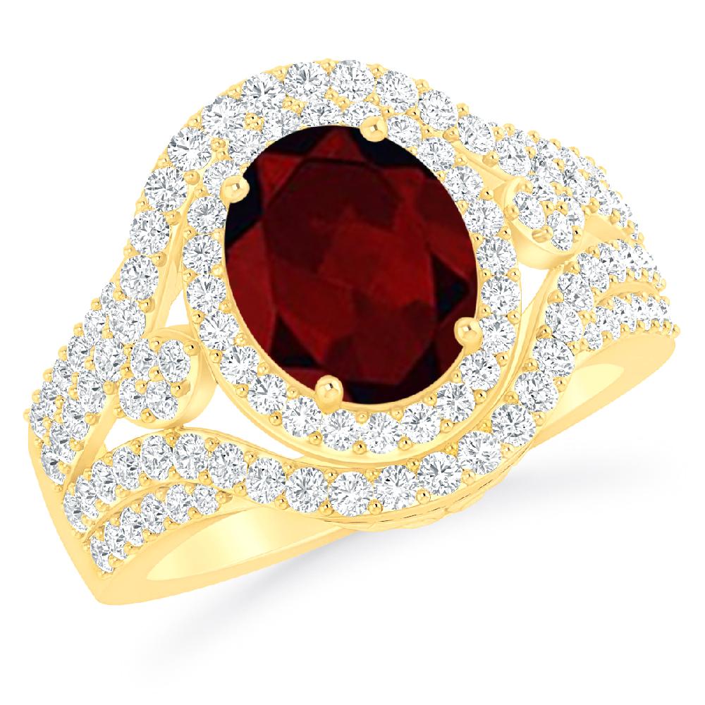 Yellow Gold - Garnet