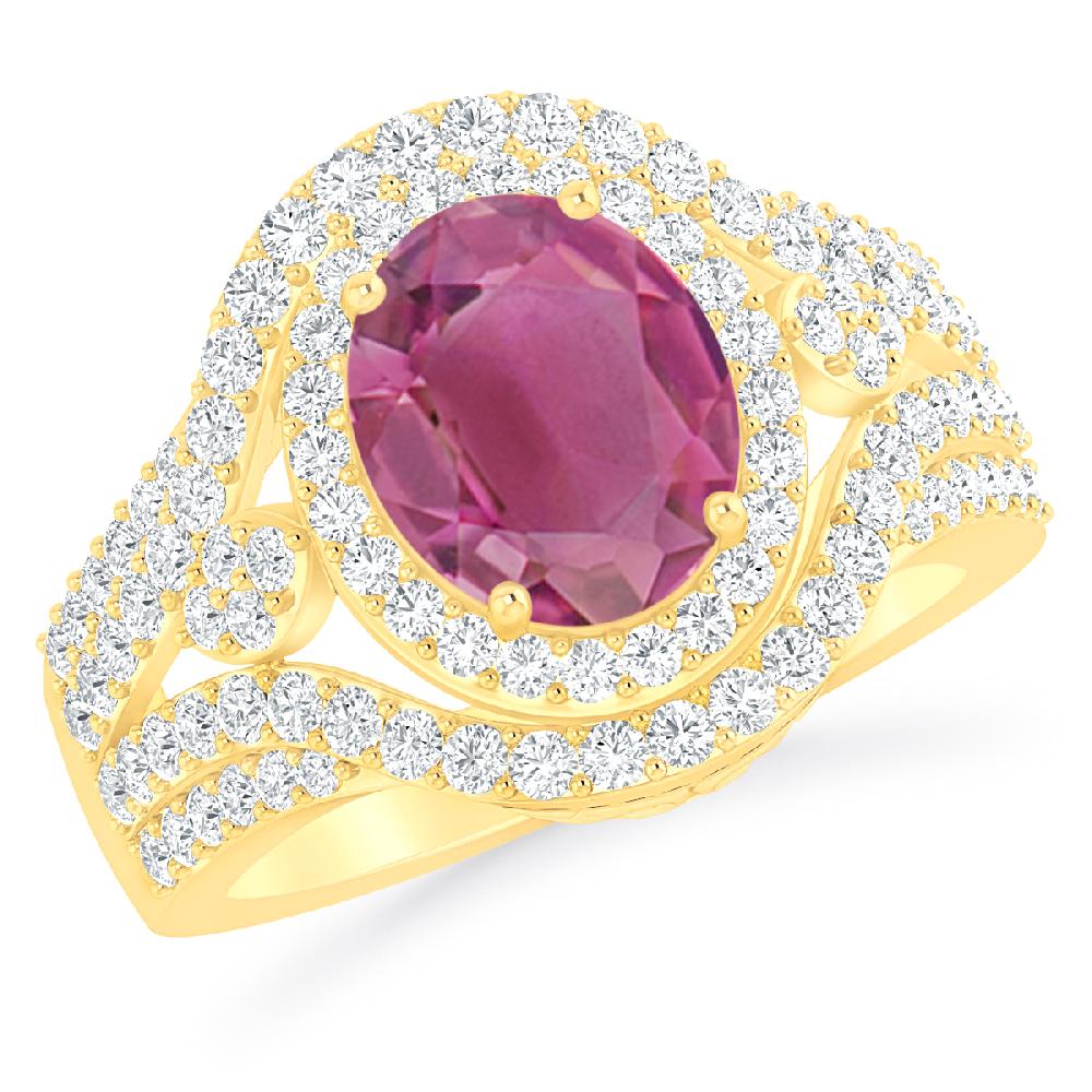 Yellow Gold - Pink Tourmaline