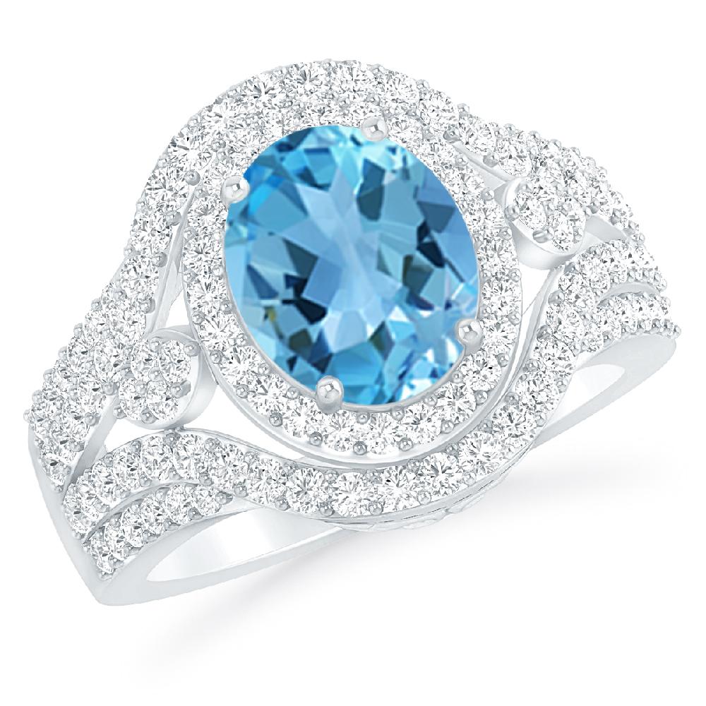 White Gold - Blue Topaz