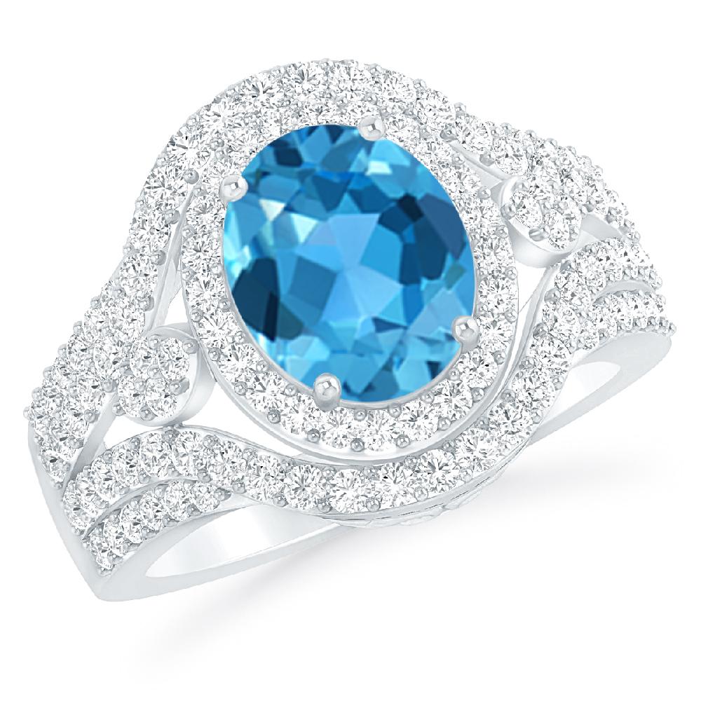 White Gold - Blue Topaz