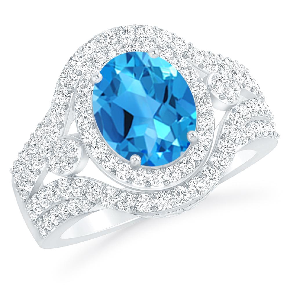 White Gold - Blue Topaz