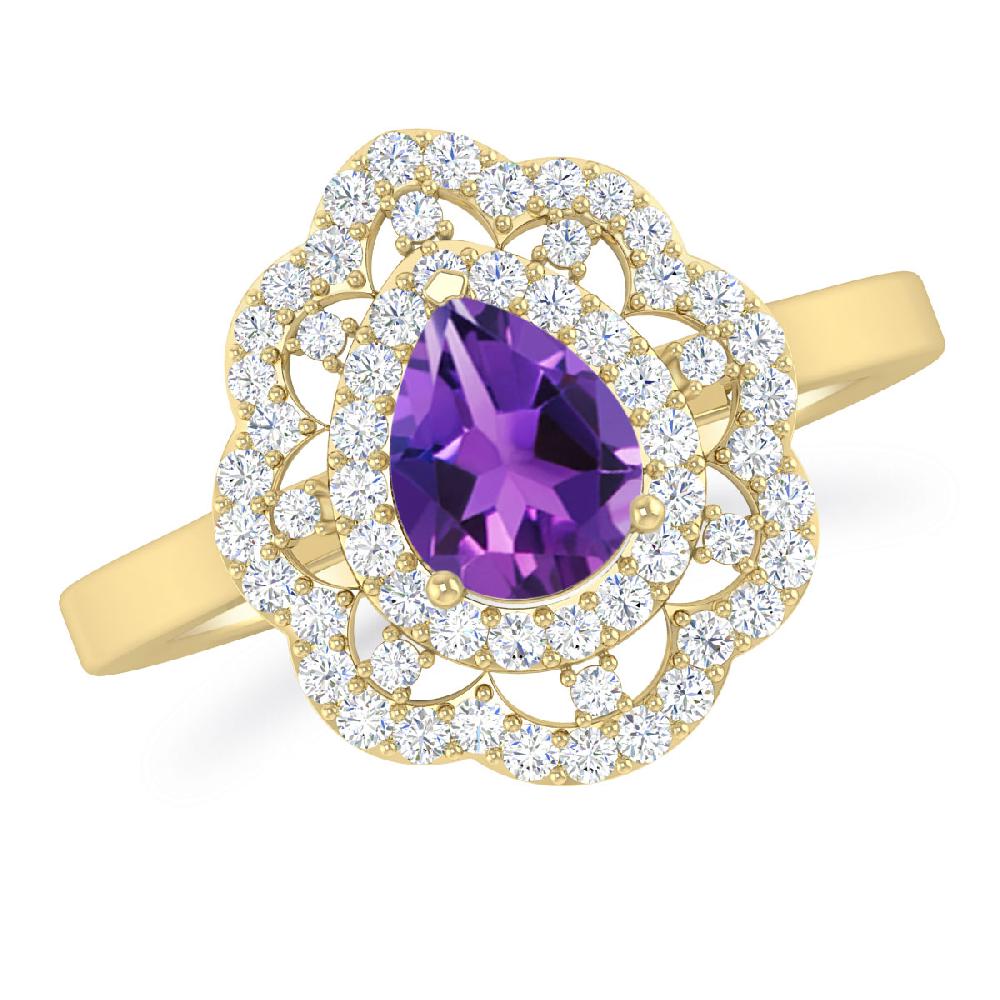 Yellow Gold - Amethyst