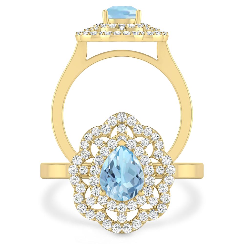 Yellow Gold - Aquamarine