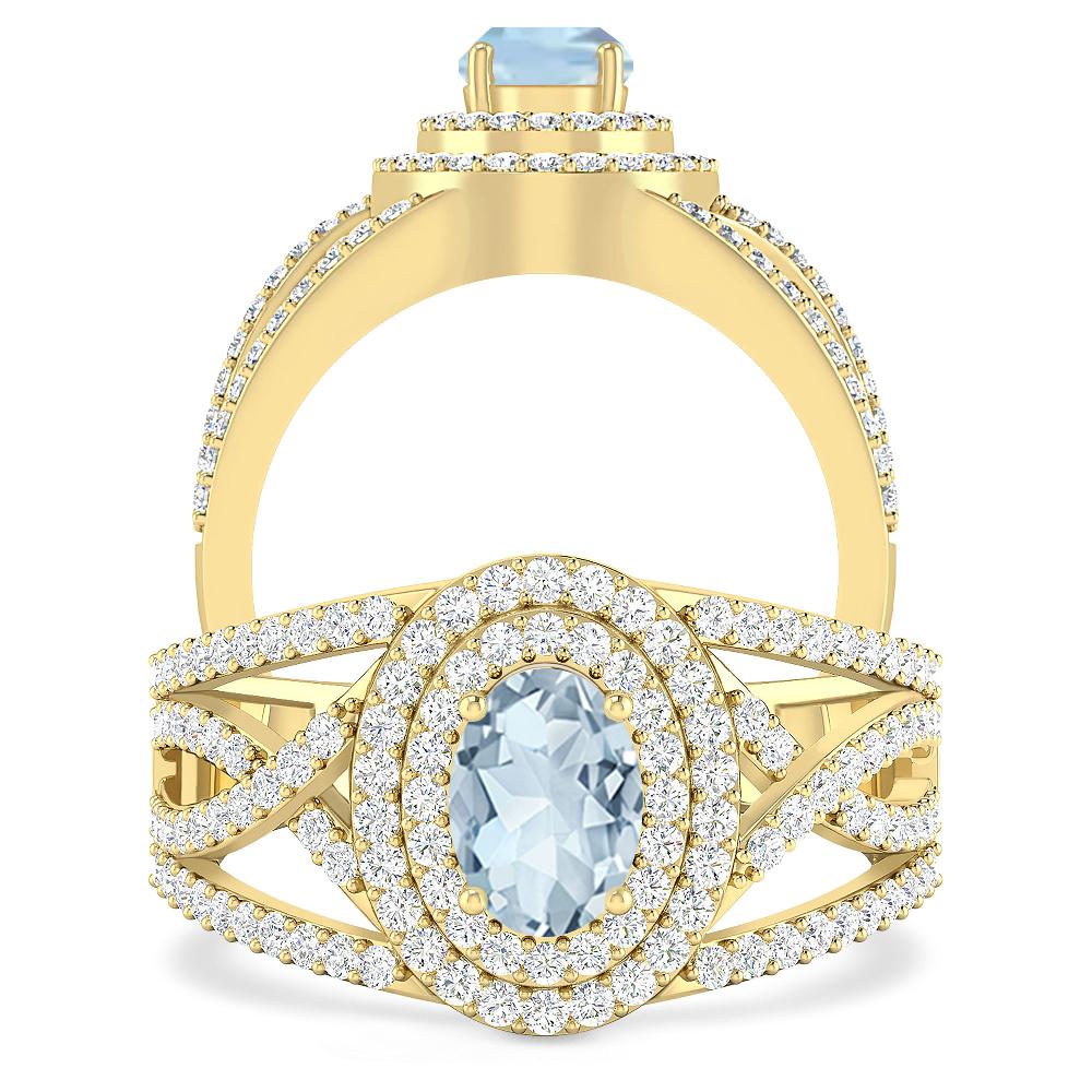 Yellow Gold - Aquamarine