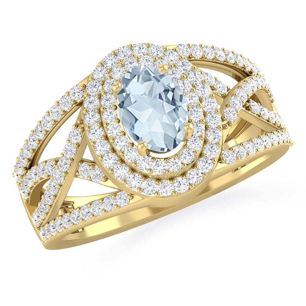 Yellow Gold - Aquamarine