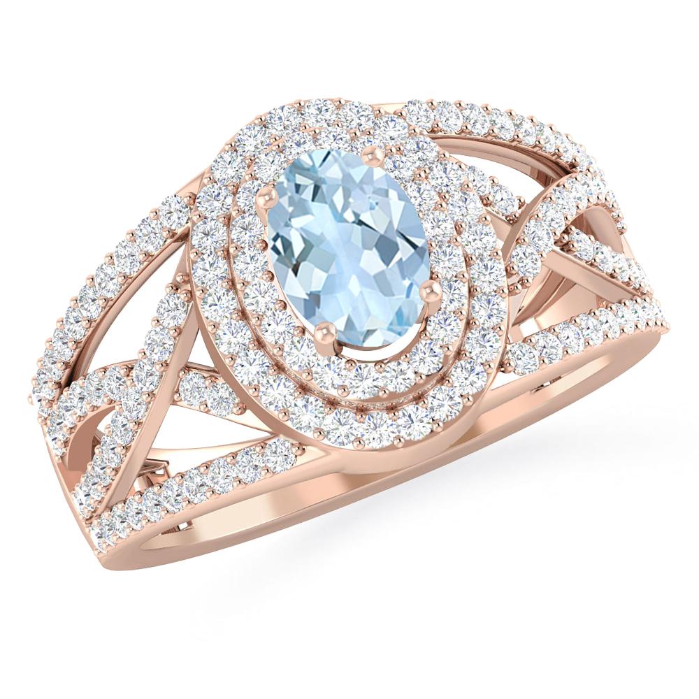 Rose Gold - Aquamarine