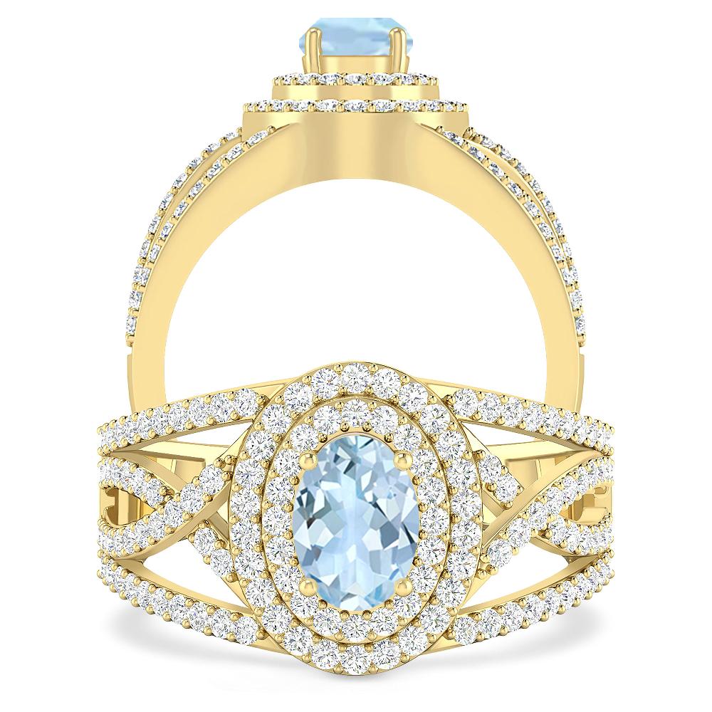 Yellow Gold - Aquamarine
