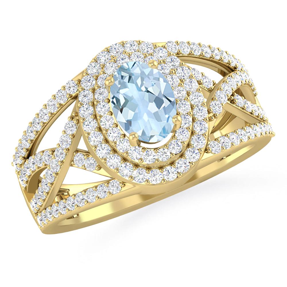 Yellow Gold - Aquamarine