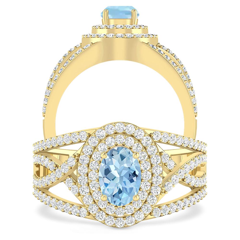 Yellow Gold - Aquamarine